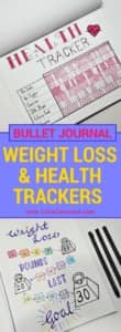 Weight Loss Tracker Bullet Journal | Use your bullet journal to track your weight loss, meal planning, health, exercise and more. Weight Loss Tracker Spread & Health Tracker Spread.