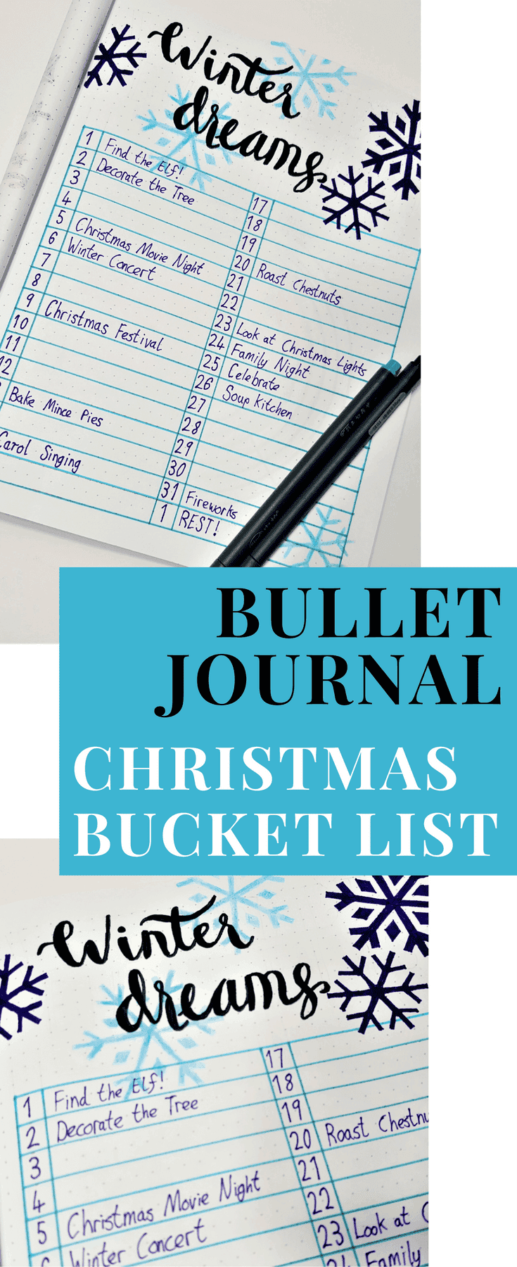 Christmas Bullet Journal | Getting ready for December and the Holiday Season with these useful Christmas BuJo spreads! Keep organized and stay sane this holiday season with Bullet Journals!