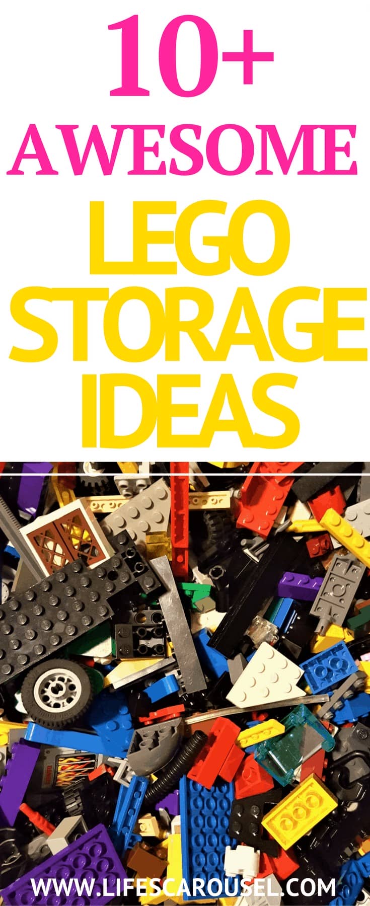 Lego Display & Storage | 10 awesome ways to store and display Lego sets, pieces and minifigs. Lego tables, lego displays, DIY under bed storage and more.