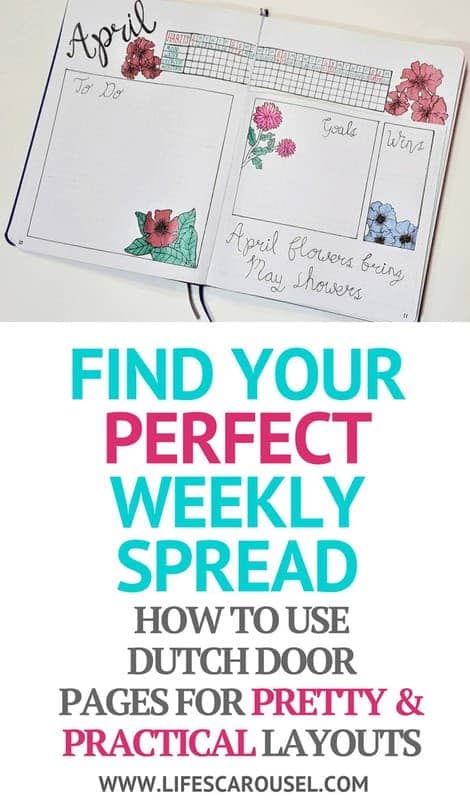 Weekly Bullet Journal Spread – Finding the Perfect Weekly Layout | Weekly Spread ideas, layouts, simple and minimalist ideas. Perfect for work or school. Dutch door and half page designs!