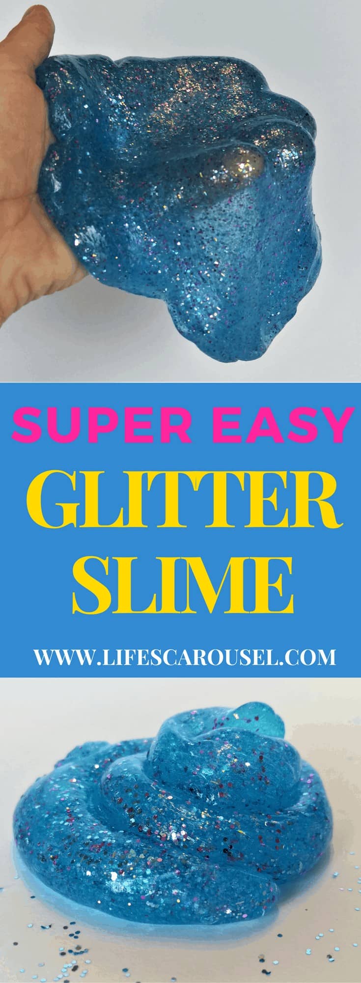 Easy Glitter Slime | 3 simple steps and just 3 ingredients! Fun activity for kids - glitter slime tutorial.