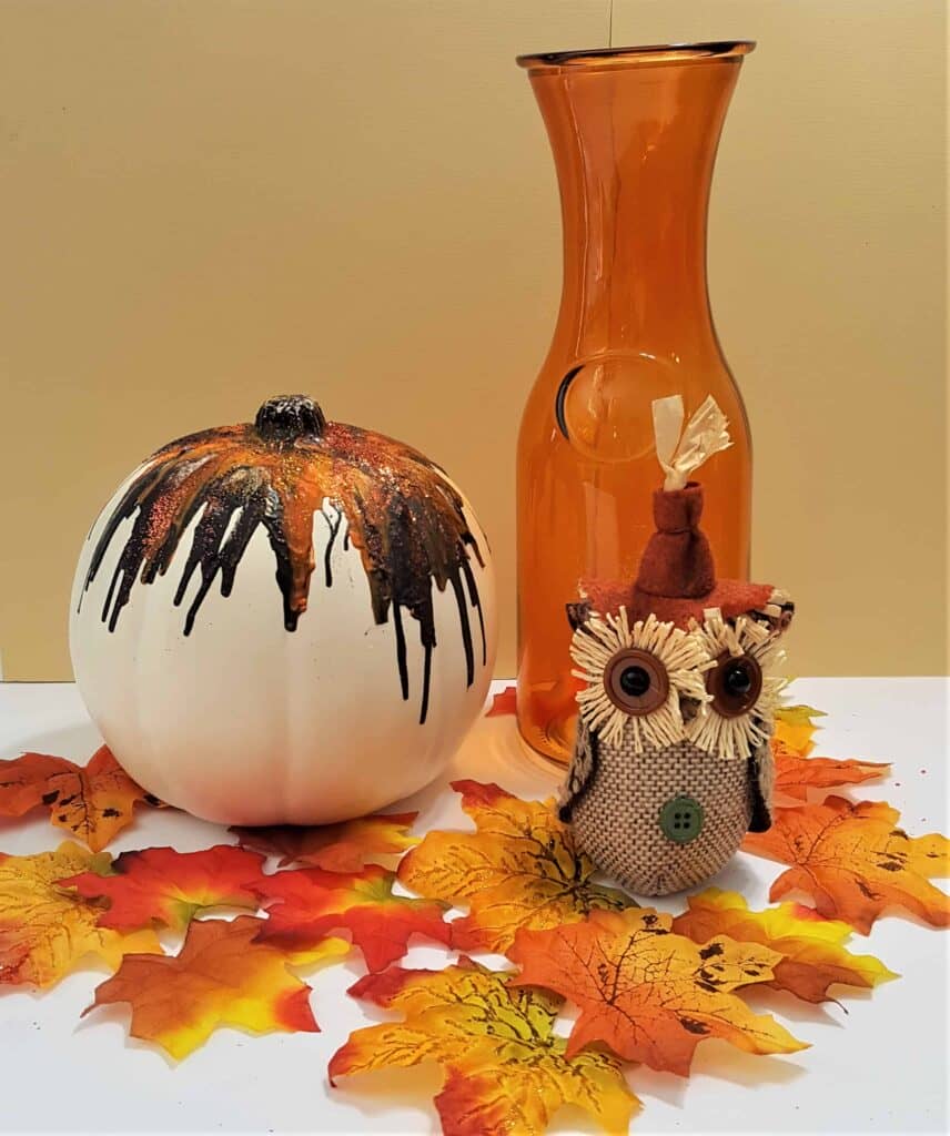 Fall Melted Crayon Pumpkin | Unique Pumpkin Decoration Perfect for Fall or Halloween Decor