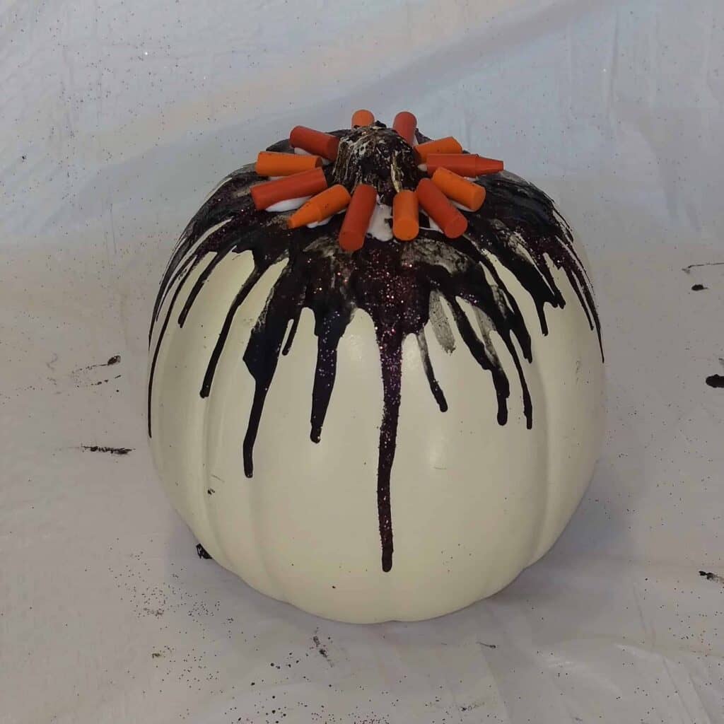 Fall Melted Crayon Pumpkin | Unique Pumpkin Decoration Perfect for Fall or Halloween Decor