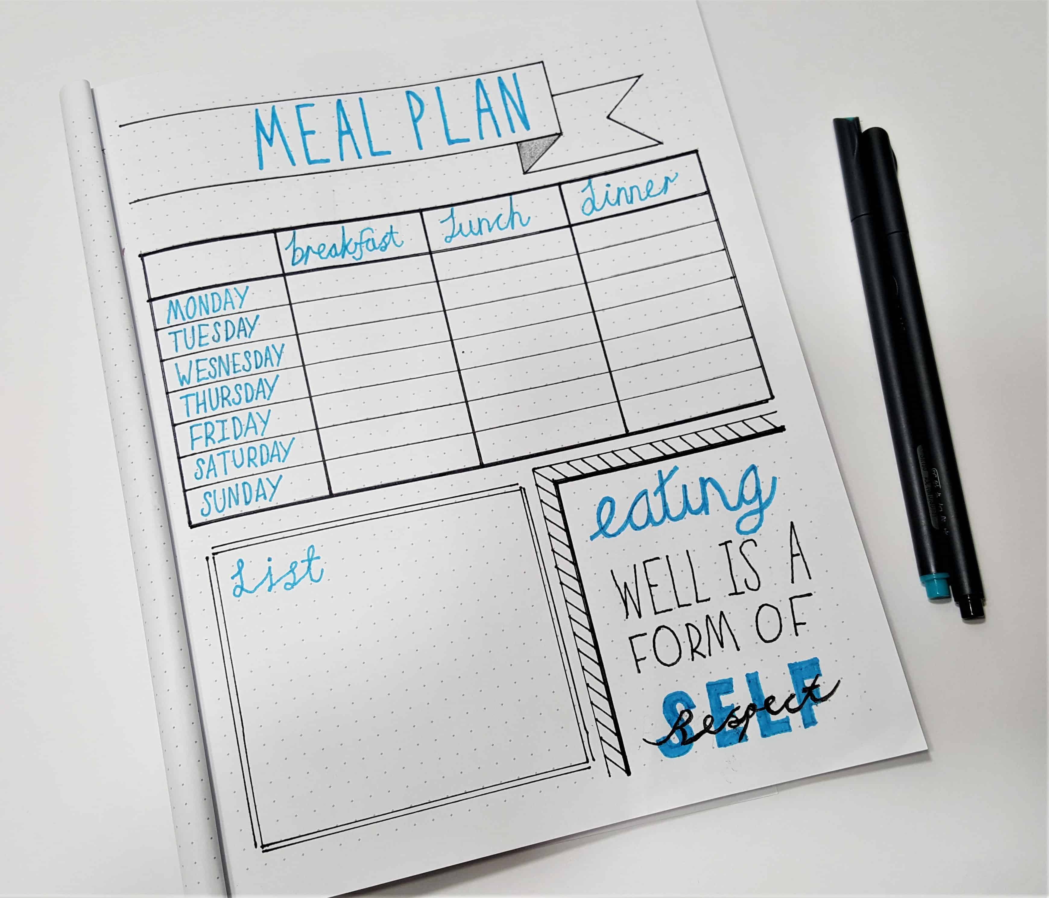 Bullet Journal Ideas to Make Life Easier - Save HUNDREDS of Dollars a Month on Food | How Meal Planning will save you time and money each month on food