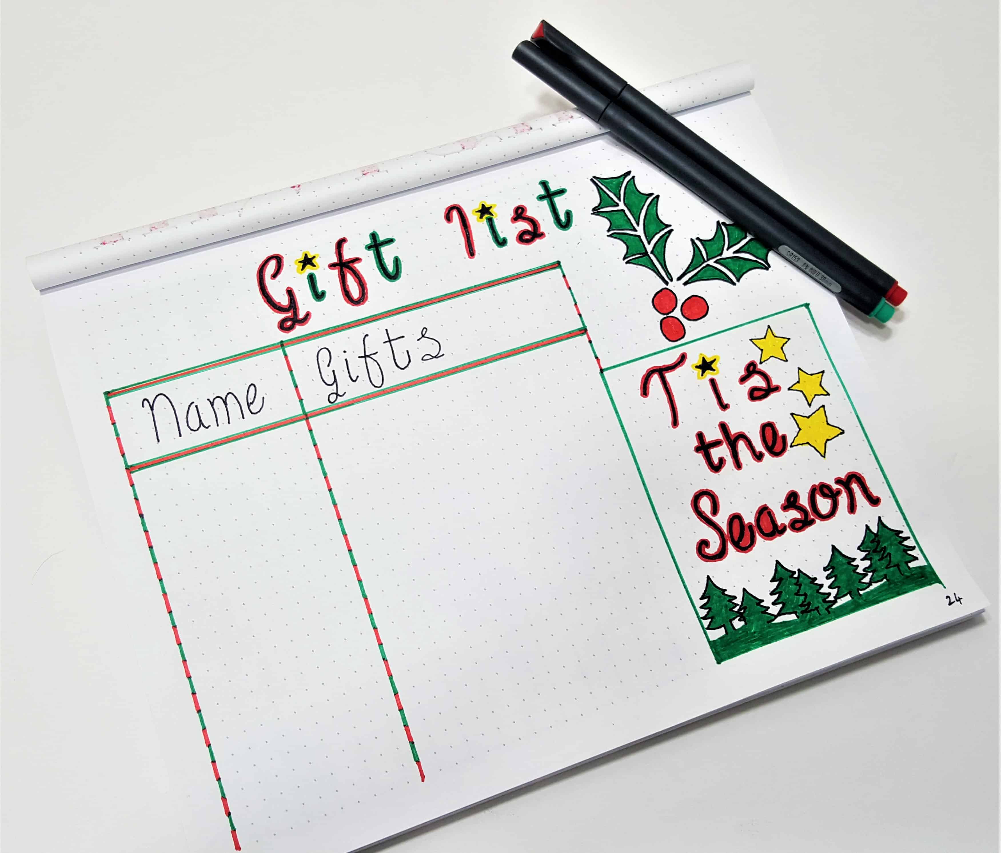 Bullet Journal Ideas to Make Life Easier - Christmas Bullet Journal | Getting ready for December and the Holiday Season with these useful Christmas BuJo spreads! Keep organized and stay sane this holiday season with Bullet Journals!