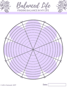 Balanced Life Wheel | This Level 10 circle will help you assess the different aspects of your life and help you find balance. Perfect for journalling, bullet journals and self care days.