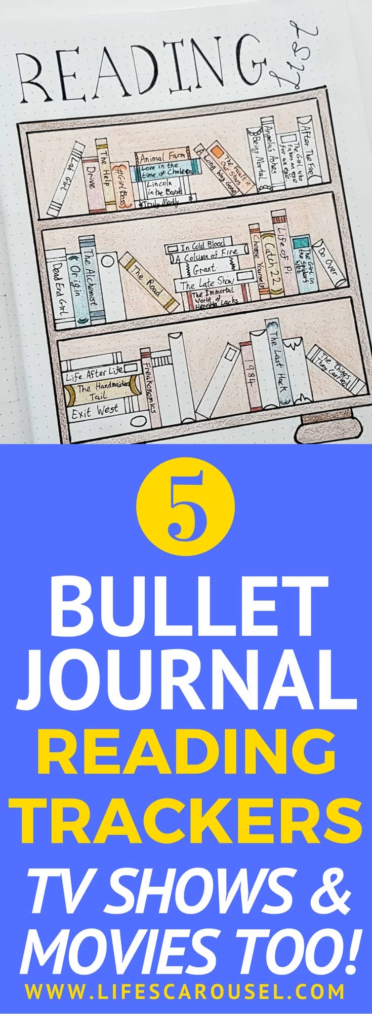 Reading Tracker | Bullet Journal | A selection of great bullet journal tracker ideas for keeping up with the books, movies and TV shows you want to read and see! Track all your entertainment options with these spreads.