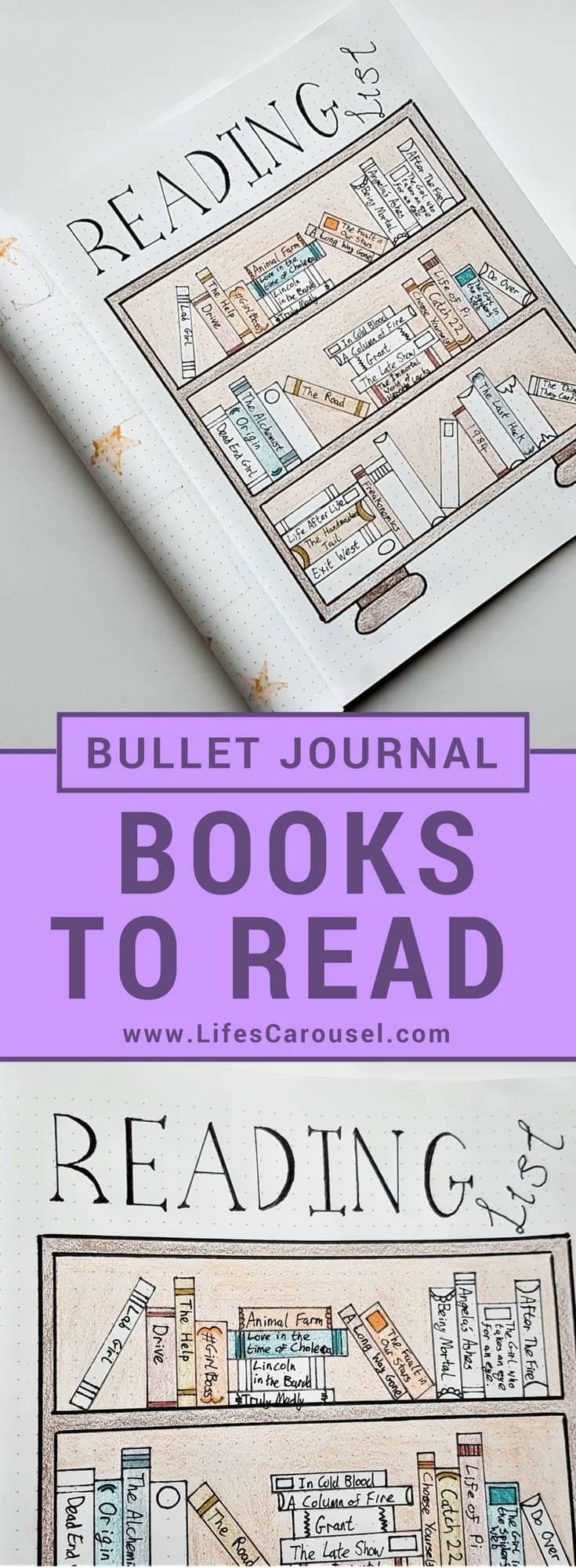 Reading Tracker | Bullet Journal | A selection of great bullet journal tracker ideas for keeping up with the books, movies and TV shows you want to read and see! Track all your entertainment options with these spreads.