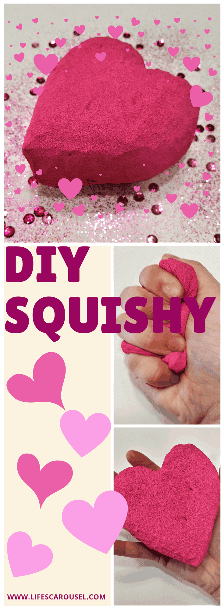 DIY Heart Squishie | How to make a squishy! Perfect for friend or classmate presents. Squishies are sooo popular right now - use these instruction for a homemade squishy.