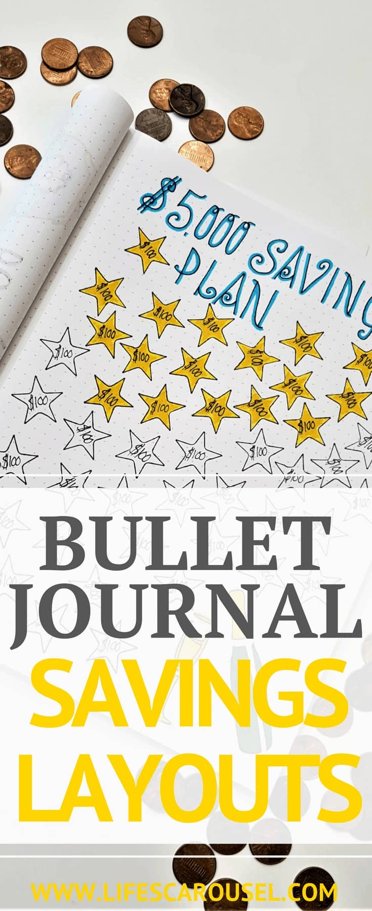 Bullet Journal Savings Tracker & More | Awesome ways to use your bullet journal to manage your budget, as a savings tracker, money layouts, spending log spread and more. Get your finances in order with your Bujo!